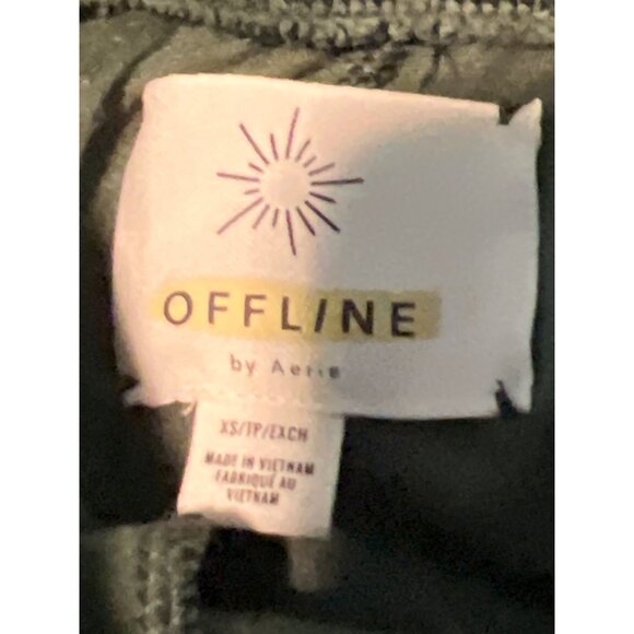 Aerie OFFLINE After Party green Velour Set Oversized Full Zip Hoodie Jogger Pant - Picture 8 of 10